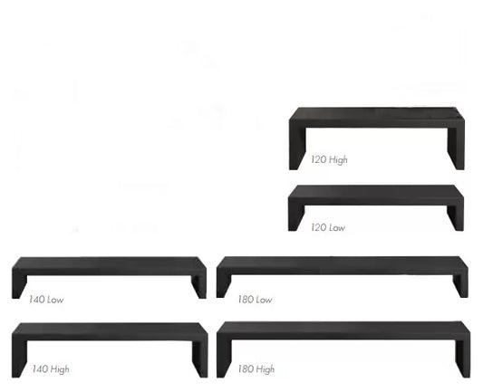 120 Low Steel Bench (500mm Deep) for the Freestanding Stovax Elise