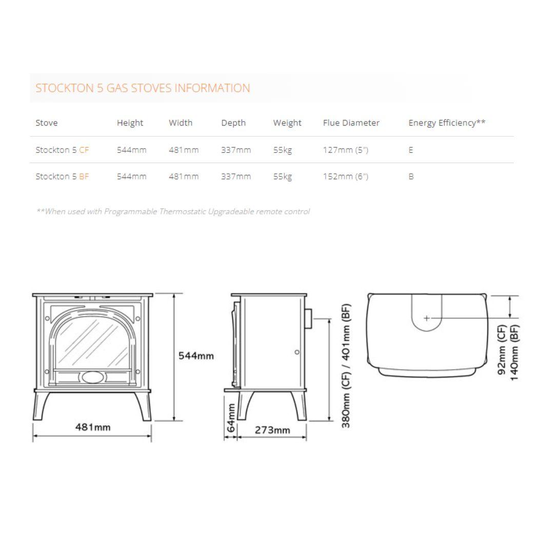 Gazco Stockton 5 Log Balanced Flue LPG Stove