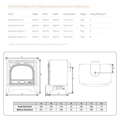 Gazco Stockton2 Medium Log Balanced Flue LPG Stove