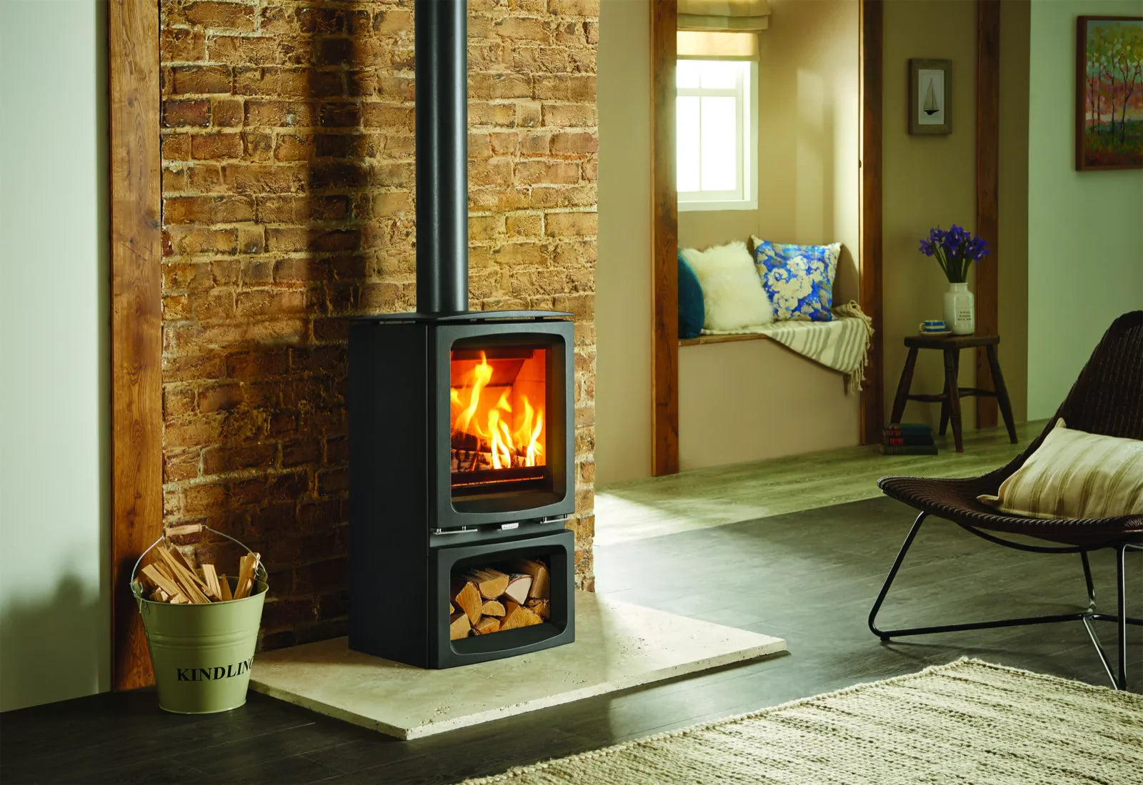 Stovax Vogue Midi Wood Burning Stove with Cast Iron Top Plate