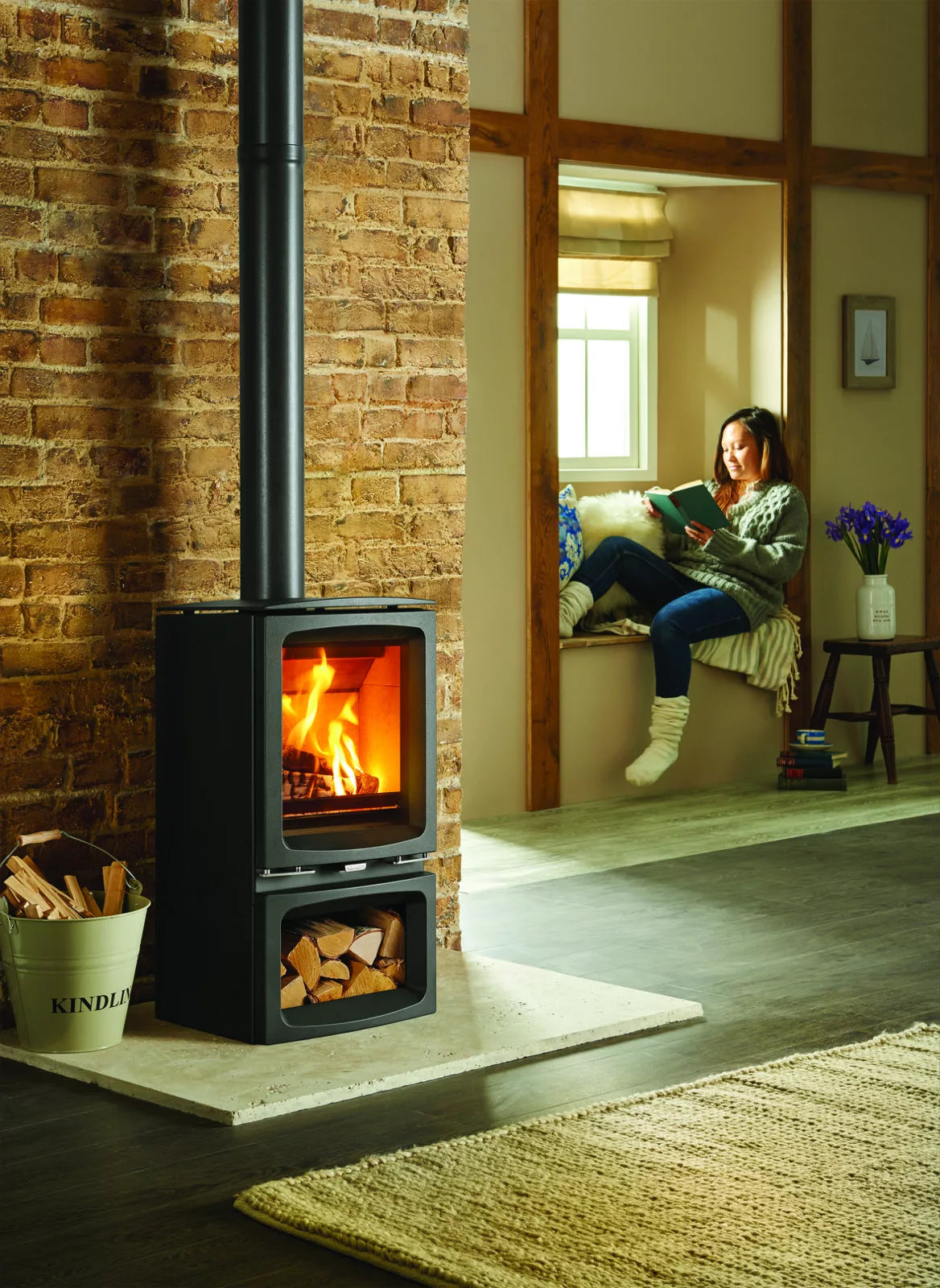 Stovax Vogue Midi Wood Burning Stove with Cast Iron Top Plate