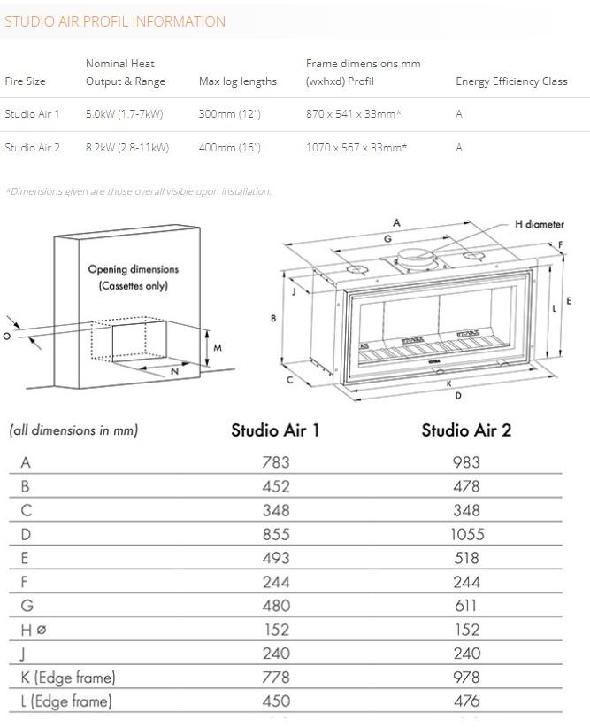 Stovax Studio Air 2 Inset Wood Stove