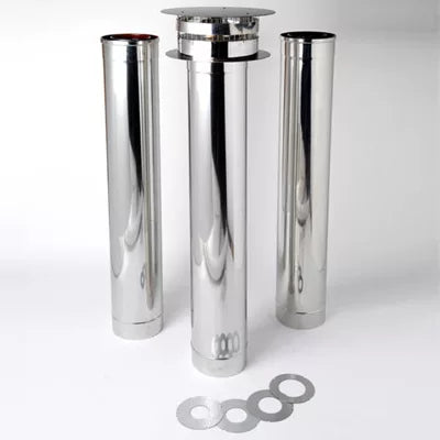 Top exit, vertical for all Studio, Reflex 75T/T-2/T-3, Reflex 105 Nat Gas (Pre 11000 SN), Riva2 500/HL, 600/HL (2 x 1000mm straight, 1 x 1000mm terminal length