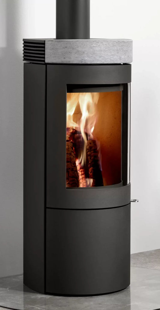 Westfire Uniq 26 SE Convection Wood Burning Stove in Grey with Soapstone Top