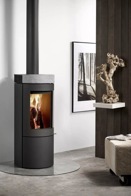Westfire Uniq 26 SE Convection Wood Burning Stove in Black with Soapstone Top