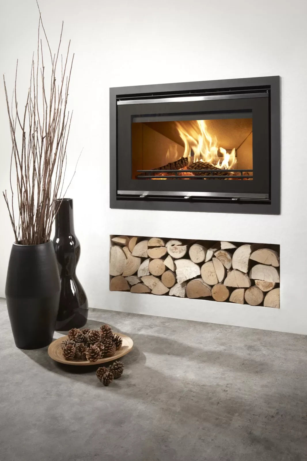 Westfire Uniq 32 Glass Fronted Inset Wood Burning Stove with Narrow Frame