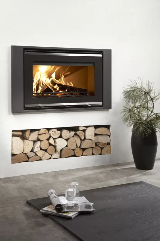 Westfire Uniq 32 SE Glass Fronted Inset Wood Burning Stove with Wide Frame