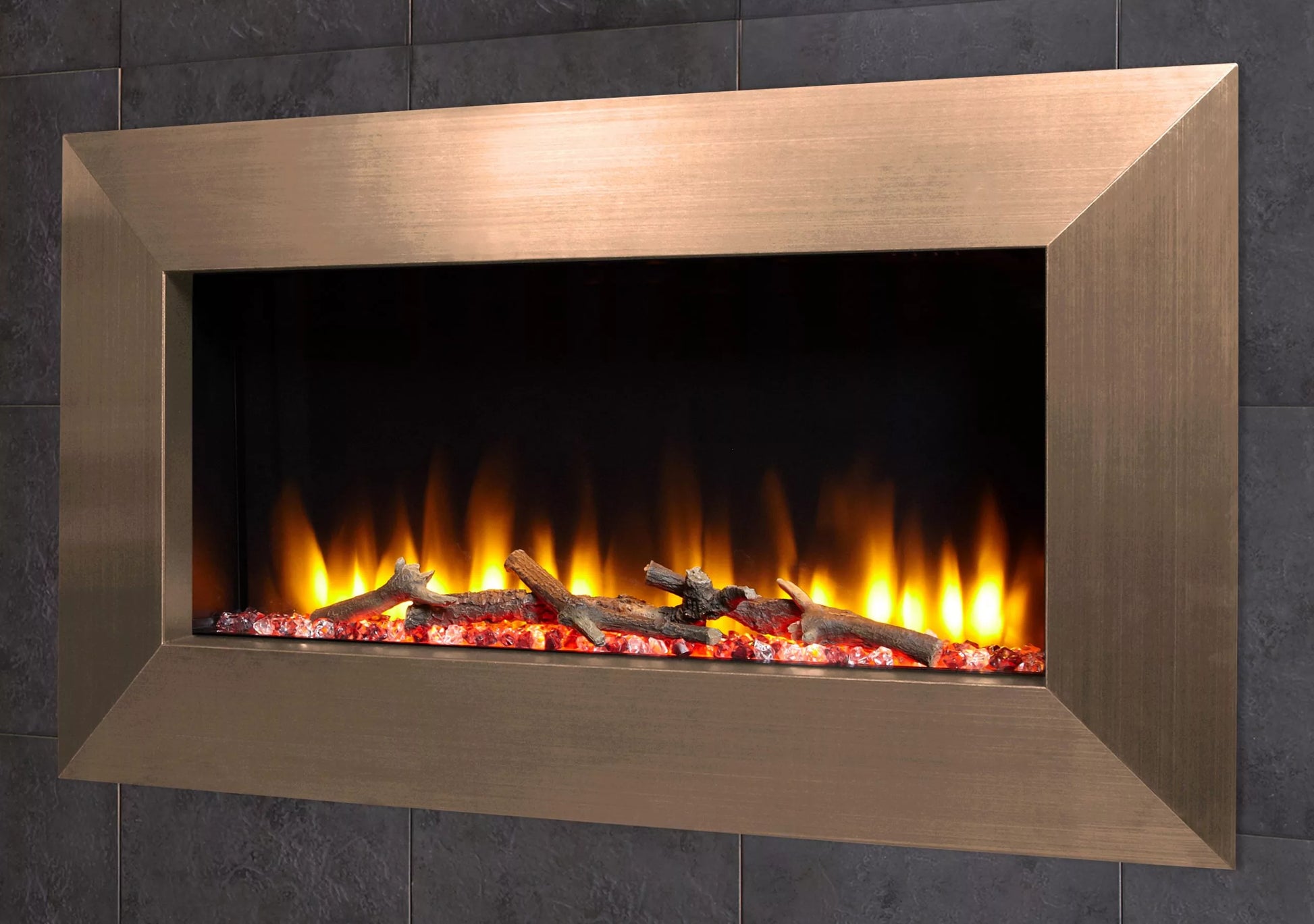 Celsi Ultiflame VR Instinct 33" Wall Inset Electric Fire in Champagne