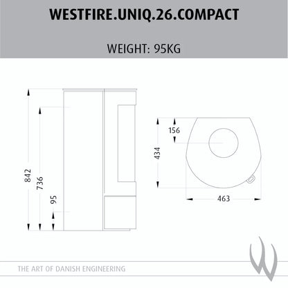 Westfire Uniq 26 Compact Dimensions
