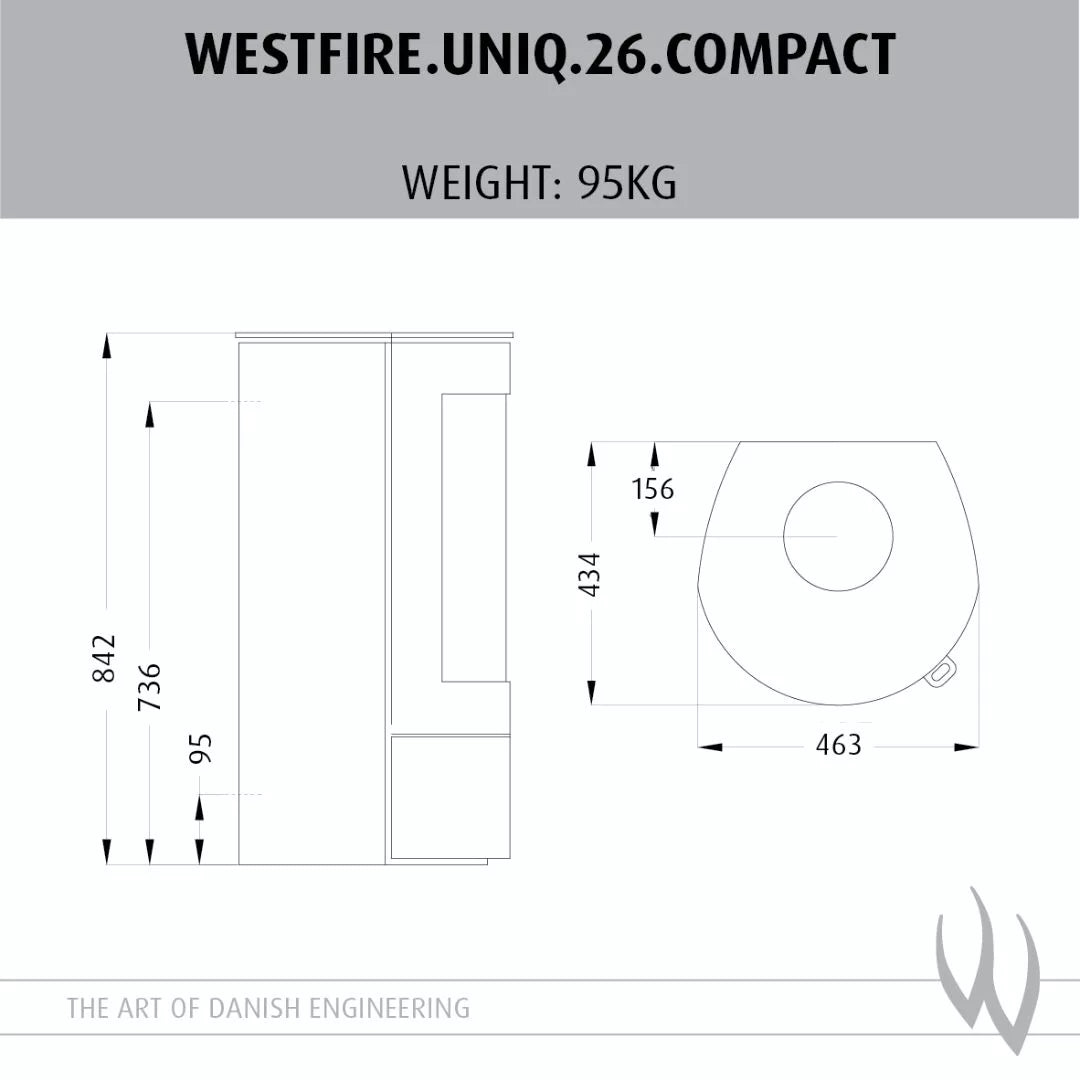 Westfire Uniq 26 Compact Dimensions