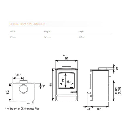 CL5 Balanced Flue Rear Exit Natural Gas Stove