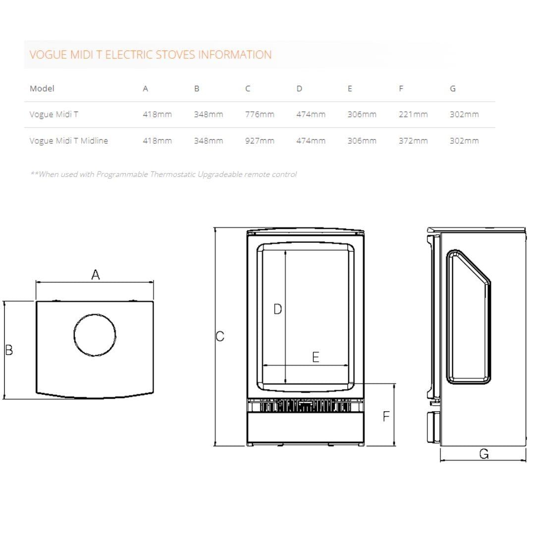 Gazco Vogue Midi T Electric Stove
