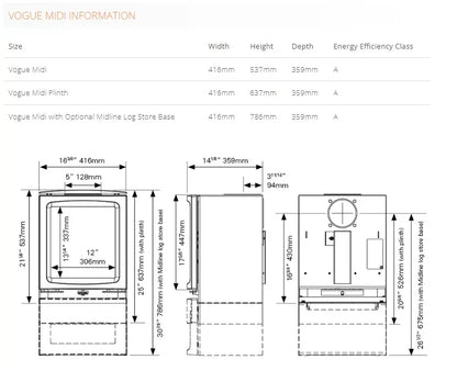 Stovax Vogue Midi Wood Burning Stove