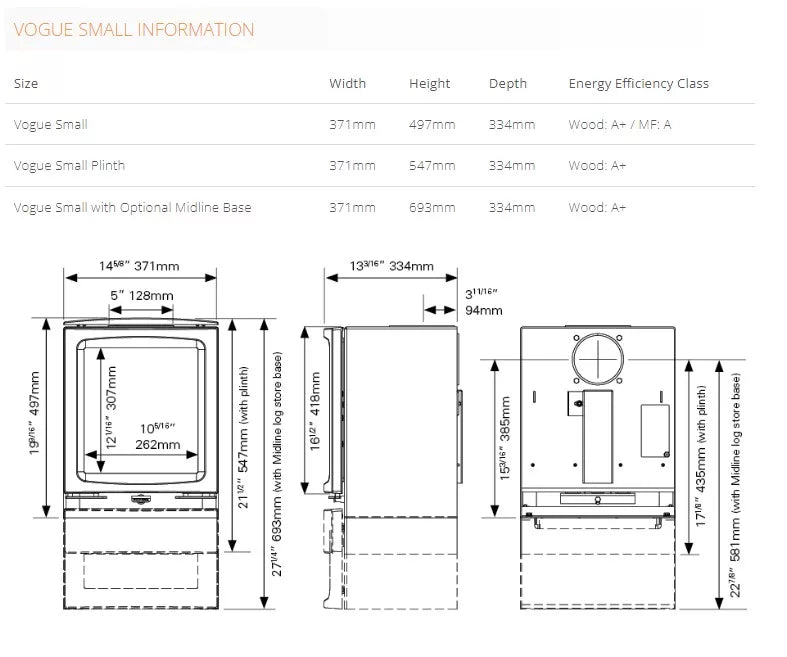 Stovax Vogue Small Wood Stove