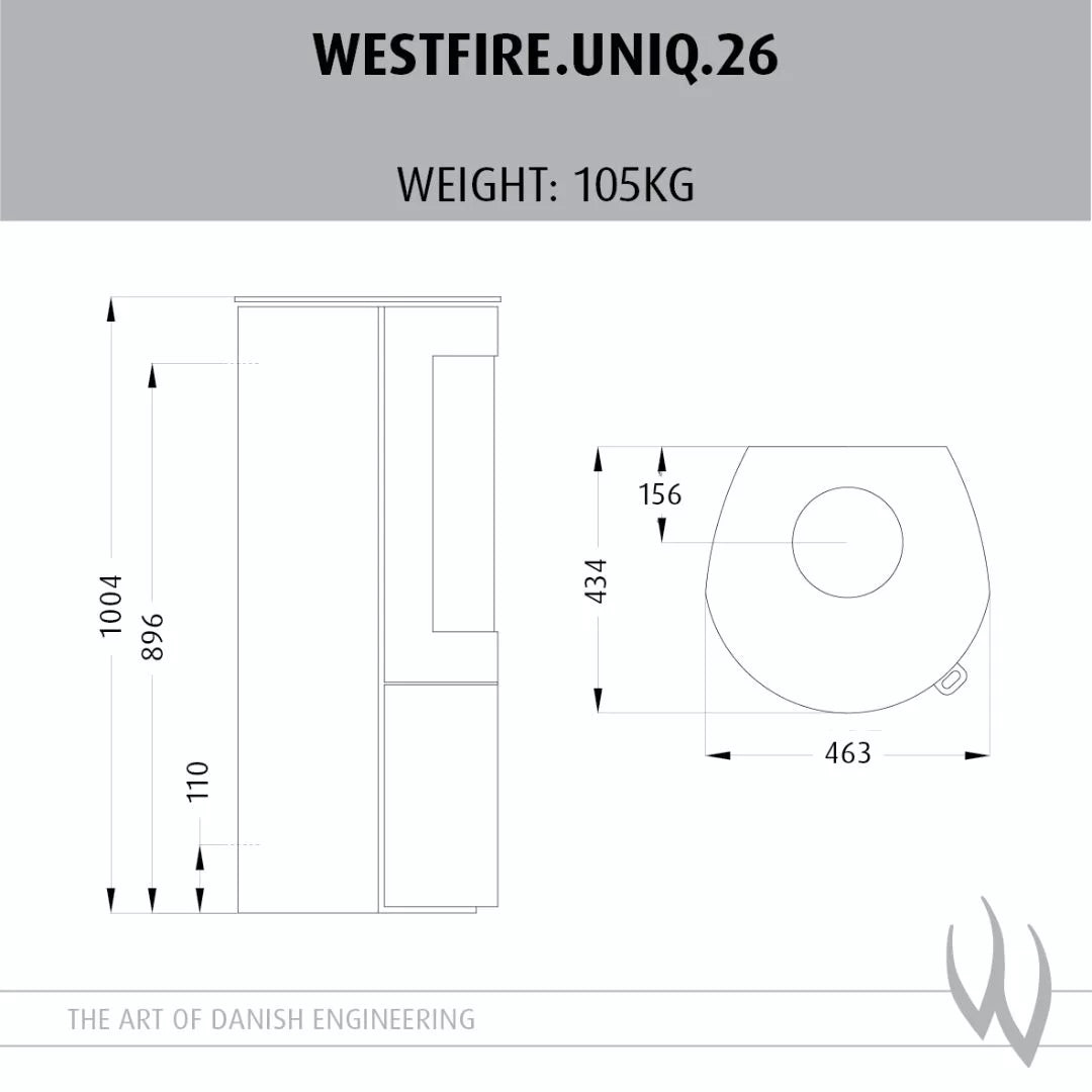 Westfire Uniq 26 Soapstone Top Wood Stove
