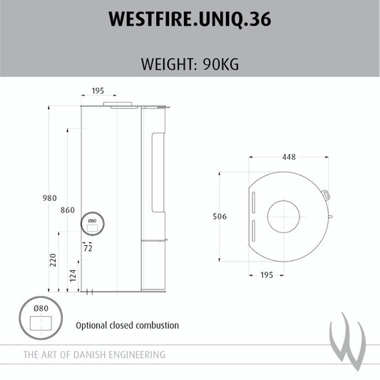 Westfire Uniq 36 Dimensions