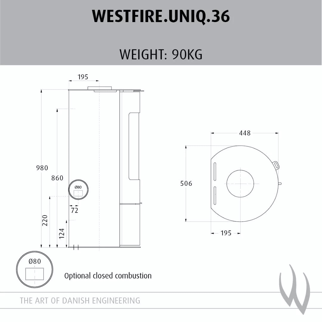 Westfire Uniq 36 Dimensions
