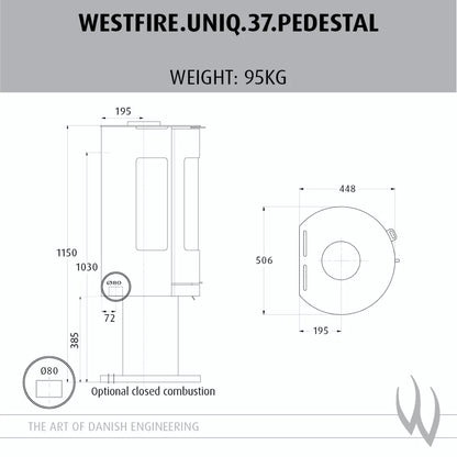 Westfire Uniq 37 Pedestal Dimensions