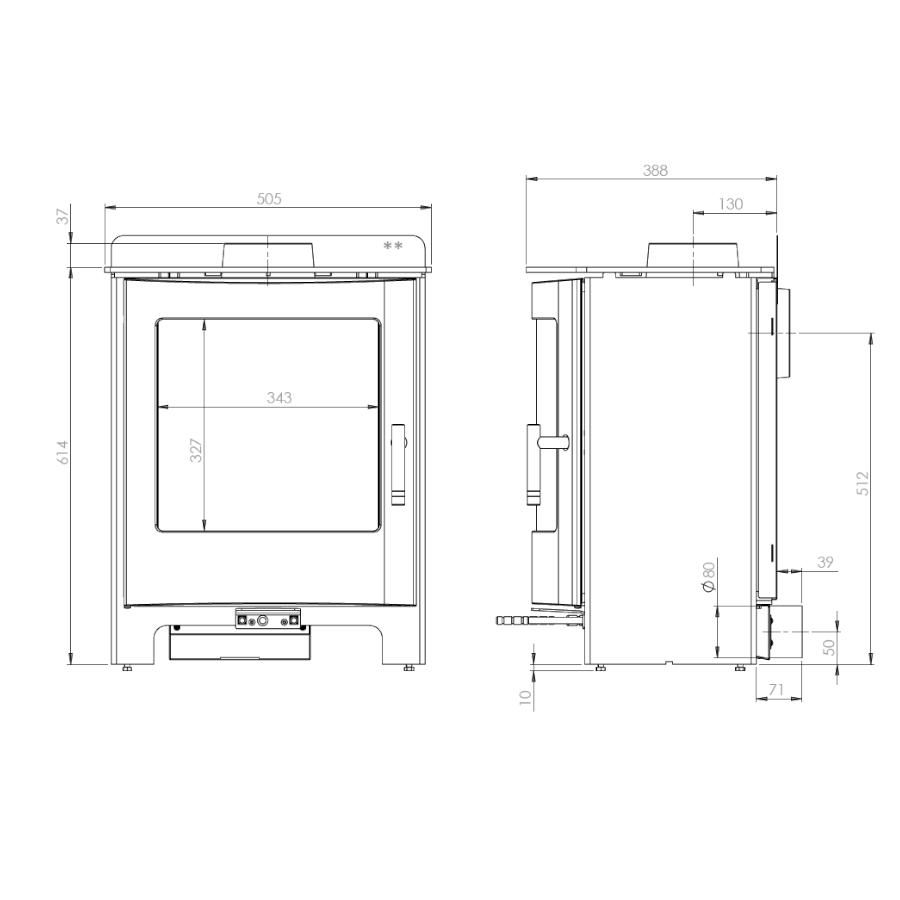 Mendip Churchill 5 Dual Control SE Multifuel Stove