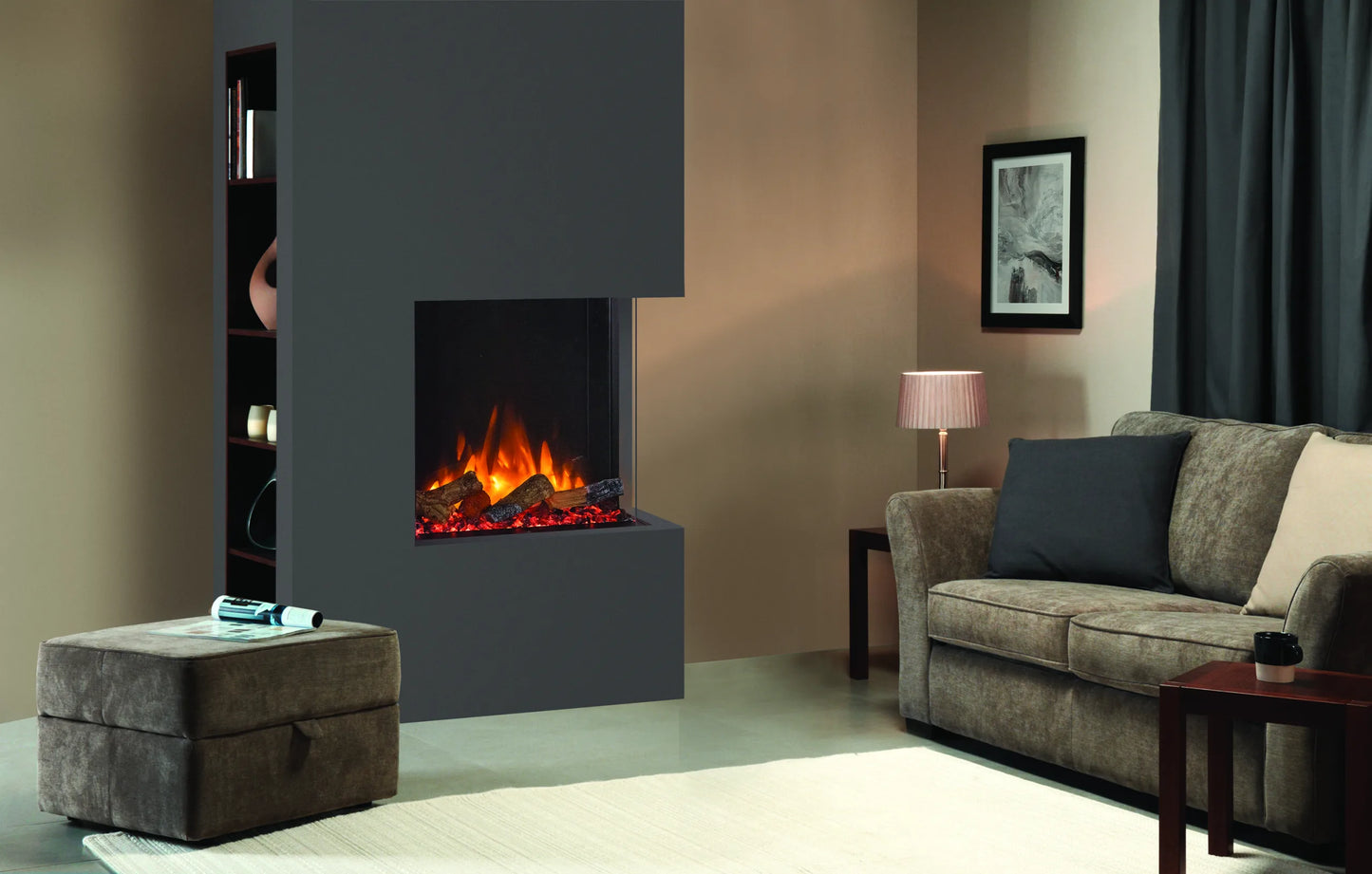 eReflex 55RW with Oak Log-effect shown as two-sided installation