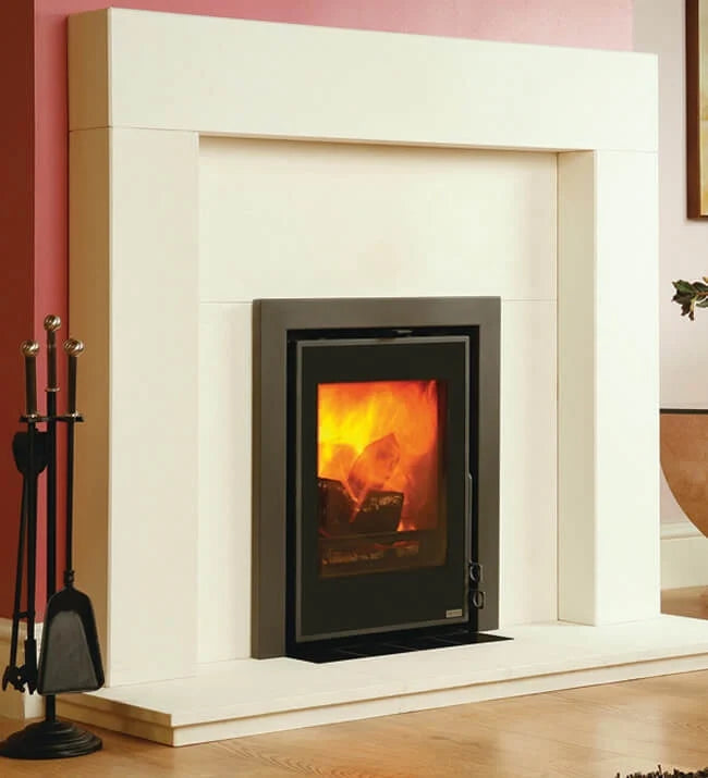 Pevex Serenity 40LS Inset Convector Stove with black finish and glass door